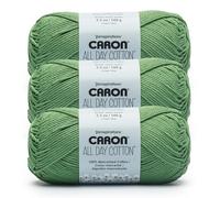 Caron All Day Cotton - 3 Pack of 173 Yards/3.52 oz Grass Green 100% Mercerized Cotton Yarn