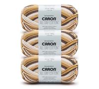 Caron All Day Cotton Chipping Sparrow Yarn - 3 Pack of 100g/3.5oz - 100% Mercerized Cotton - #4 Worsted (Medium) - 173 Yards - Knitting/Crochet
