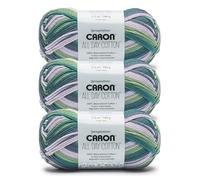 Caron All Day Cotton Starling Yarn - 3 Pack of 100g/3.5oz - 100% Mercerized Cotton - #4 Worsted (Medium) - 173 Yards - Knitting/Crochet