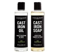 Caron Doucet - Cast Iron Care Bundle - Cast Iron Oil & Cast Iron Soap - 100% Plant Based Formulation - Helps Maintain Seasoning on All Cast Iron Cookware. (8oz Bullet)