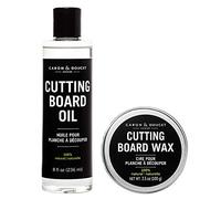 Caron & Doucet - Cutting Board & Butcher Block Bundle: 2 Items - 1 Cutting Board & Butcher Block Oil, 1 Cutting Board & Butcher Block Wax. 100% Plant Based (8oz Bullet)
