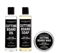 Caron & Doucet Ultimate Cutting Board Maintenance Kit - Cutting Board Oil, Soap, Wax - 100% Coconut Based - Eco-Friendly - Long Lasting - Black - Wood - Rectangular - 2.5L x 2.5W x 1H cm - 3 Count