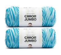 Caron Jumbo Blue Raspberry Yarn - 2 Pack of 340g/12 oz - 100% Acrylic - #4 Worsted (Medium) - 595 Yards - Knitting/Crochet