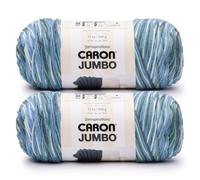 Caron Jumbo Seafoam Yarn - 2 Pack of 340g/12 oz - 100% Acrylic - #4 Worsted (Medium) - 595 Yards - Knitting/Crochet
