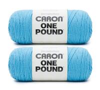 Caron ONE Pound Blue Grotto Yarn - 2 Pack of 453.6g/16 oz - 100% Acrylic - #4 Worsted (Medium) - 812 Yards - Knitting/Crochet