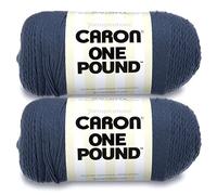 Caron One Pound Cape Cod Blue Yarn - 2 Pack of 454g/16oz - Acrylic - 4 Medium (Worsted) - 812 Yards - Knitting/Crochet