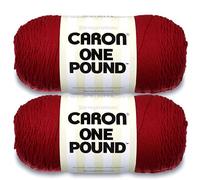 Caron One Pound Claret Yarn - 2 Pack of 454g/16oz - Acrylic - 4 Medium (Worsted) - 812 Yards - Knitting/Crochet