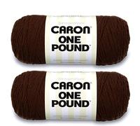 Caron One Pound Espresso Yarn - 2 Pack of 454g/16oz - Acrylic - 4 Medium (Worsted) - 812 Yards - Knitting/Crochet
