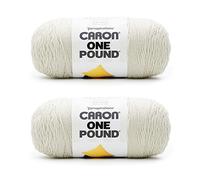 Caron One Pound Off White Yarn - 2 Pack of 454g/16oz - Acrylic - 4 Medium (Worsted) - 812 Yards - Knitting/Crochet