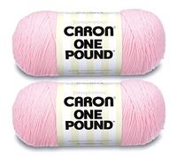 Caron One Pound Soft Pink Yarn - 2 Pack of 454g/16oz - Acrylic - 4 Medium (Worsted) - 812 Yards - Knitting/Crochet
