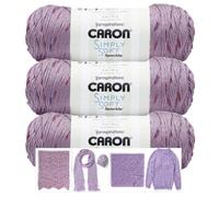 Caron Simple Soft Speckle Yarn - 3 Pack with Pattern Cards in Color (Snapdragon)