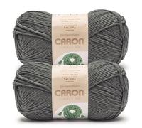 Caron Simply Me Dark Gray Heather Yarn - 2 Pack of 160g/5.64oz - 62% Acrylic, 20% Nylon, 18% Wool - #5 Bulky - 197 Yards - Knitting/Crochet