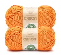 Caron Simply Me Lively Mandarin Yarn - 2 Pack of 160g/5.64oz - 62% Acrylic, 20% Nylon, 18% Wool - #5 Bulky - 197 Yards - Knitting/Crochet