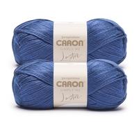 Caron Simply Me Luster Electric Blue Yarn - 2 Pack of 170g/6oz - 65% Nylon, 35% Acrylic - #4 Worsted (Medium) - 360 Yards - Knitting/Crochet