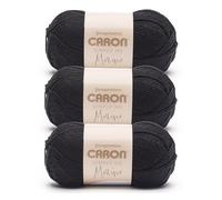 Caron Simply Me Merino Pitch Black Yarn - 3 Pack of 100g/3.5oz - 50% Acrylic, 50% Merino Wool - #3 DK (Light) - 215 Yards - Knitting/Crochet