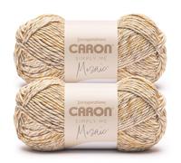 Caron Simply Me Mosaic Beachy Yarn - 2 Pack of 140g/5oz - 62% Acrylic, 20% Nylon, 18% Wool - #5 Bulky - 173 Yards - Knitting/Crochet