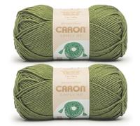 Caron Simply Me Peridot Yarn - 2 Pack of 200g / 7oz - 62% Acrylic 20% Nylon 18% Wool - #5 Bulky - 246Yards - Knitting/Crochet