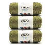 Caron Simply Soft Army Green Yarn - 3 Pack of 170.1g/6oz - 100% Acrylic - #4 Worsted (Medium) - 315 Yards - Knitting/Crochet