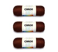 Caron Simply Soft Chocolate Yarn - 3 Pack of 170g/6oz - Acrylic - 4 Medium (Worsted) - 315 Yards - Knitting/Crochet