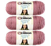 Caron, Simply Soft knitting yarn, 3 pieces, bone_parent #H97003-9722 Plum Wine