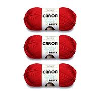 Caron Simply Soft Party Red Sparkle Yarn - 3 Pack of 85g/3oz - Acrylic - 4 Medium (Worsted) - 164 Yards - Knitting, Crocheting & Crafts