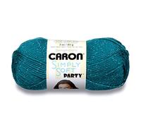 Caron Simply Soft Party Yarn, 99% ACRYLIC AND 1% METALLIC, Teal Sparkle, 85G