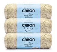 Caron Simply Soft Sunkissed Coconut Tonal Yarn - 3 Pack of 141g/5oz - 100% Acrylic - #4 Worsted (Medium) - 248 Yards - Knitting/Crochet