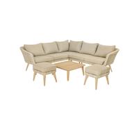 Caroon Outdoor Corner Seating Set - Light Acacia Wood