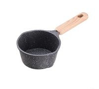 Carote 10cm Nonstick Milk Pot, Small Sauce Pan with Pour Spout, White Flat Bottom Multipurpose Mini Pot for Home Kitchen (Black)