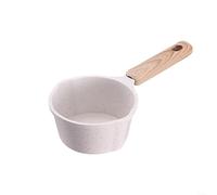 Carote 10cm Nonstick Milk Pot, Small Sauce Pan with Pour Spout, White Flat Bottom Multipurpose Mini Pot for Home Kitchen (White)