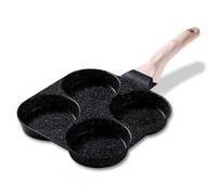 CAROTE Egg Pan Omelette Pan, 4-Cup Nonstick Granite Omelette Skillet - Pancake Pan and Healthy Egg Cooker Suitable for Gas Stove & Induction Cookware, Black