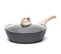 CAROTE Induction Frying Pan, 28 cm Saute Pan with Lid, Non-Stick Coating for All Heat Sources Including Induction - PFOA Free Wok for Everyday Kitchen