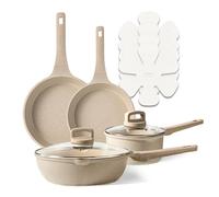 CAROTE Pots and Pans Set Nonstick, Cookware Set Non Stick, Induction Cookware Sets, Kitchen Cooking Set with Stay-Cool Handles, 10 Piece