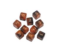 carotoe 10Pcs / set Pearlized 15mm Acrylic Dices Game Props Educational Toy for Children Colorful Square Corner Digital Dices Kits Role-playing Game Accessories