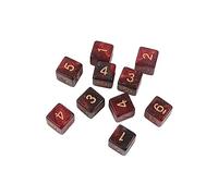 carotoe 10Pcs / set Pearlized 15mm Acrylic Dices Game Props Educational Toy for Children Colorful Square Corner Digital Dices Kits Role-playing Game Accessories