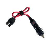 carotoe 12 / 24V EC5 Connector Adapter Cable with Vehicle Socket Plug, 14AWG 40Cm Power Wire, LED Light, Fused Part for Connection