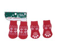 carotoe 4pack Christmas Winter Dog Socks Warm Puppies Outdoor Paws Protectors for Pet Make Up Polyester