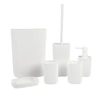 carotoe 6 Piece Bathroom Set Toothbrush Holder Waste Bin Combo for Modern Bathroom Storage Waterproof