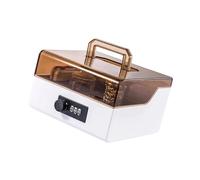 carotoe ABS Stamp Case Including Lockable Cover and 5 Compartment Transparency Design for Confidential Documents Transparency Stamp Case