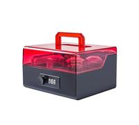 carotoe ABS Stamp Case Including Lockable Cover and 5 Compartment Transparency Design for Confidential Documents Transparency Stamp Case