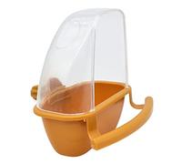 carotoe Bird Feeder with Perch No Mess Food Container Dispenser for Cockatiels Parakeets Love Birds Inside of Cage No Mess Feeder with Perch for Cage Food Dispenser Conure Parakeet Cockatiel