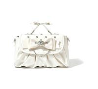 carotoe Bowknot Satchel with Rhinestones Beads PU Leather Shoulder Bag Dinner Bag Crossbdoy Purse for Women Girls Bowknot Satchel