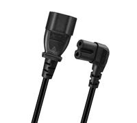 carotoe C14 to 7 Angled Power Cord Copper Wire Flexible Right Angled 10A Line for Compactly Space Applications