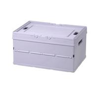carotoe Camping Storage Box with Lid Cap, Foldable Organizer for Shelf Closet and Living Room Storage with Side Handle Openings Folding Box Closet Organizer Bin Shelf Lidded Bin Home Flat Folding