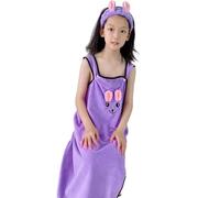 carotoe Children Shower Towel Comes with Hair Wrap Machine Washable Designs Absorbent Bath Robe for Kids