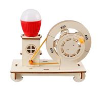 carotoe Creative Wooden Hand Crank Generator Science Kits Toy for Kids to Explore Renewable Energy and Physics Cognitve Growth Building Set