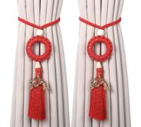 carotoe Curtain Tiebacks Braided Rope Knot Drape Tie Backs Decorative Curtain Holdbacks for Home Offices Window Drapery Tiebacks