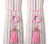 carotoe Curtain Tiebacks Braided Rope Knot Drape Tie Backs Decorative Curtain Holdbacks for Home Offices Window Drapery Tiebacks