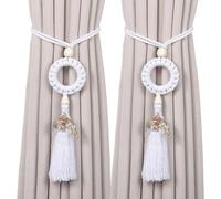 carotoe Curtain Tiebacks Braided Rope Knot Drape Tie Backs Decorative Curtain Holdbacks for Home Offices Window Drapery Tiebacks