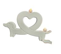 carotoe Decorative Casting Mold Silicone Dachshund Open Heart Mold for Making, Resin Plaster Cement and Home Decor, 18cm / 7.09inch Dog Wax Ornament Silicone Casting Form Maker